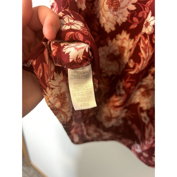 Ann Taylor Women's Petite LP Tank Top Red & Pink Floral (Pre-Loved) - Picture 4 of 8